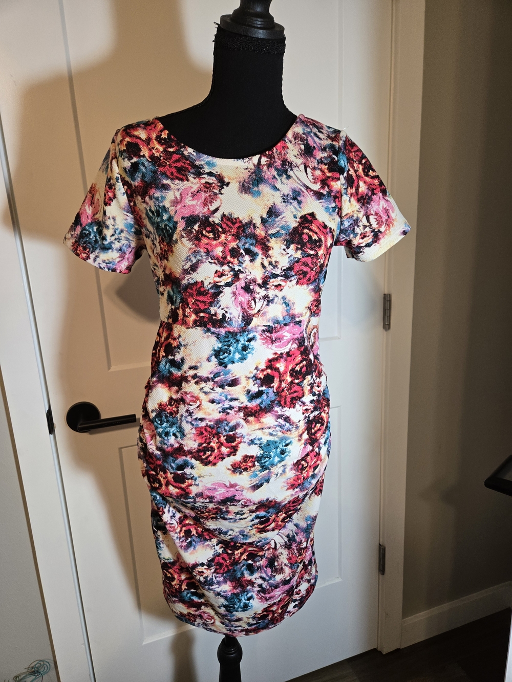 Pinkblush Multicolor Floral Sheath Dress in White, Pink, Blue